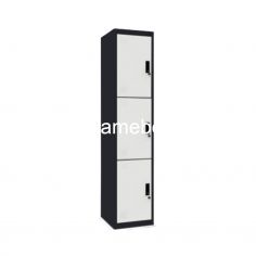 Steel Locker 3 Doors - ACTIV Forte LK 403 B / Dark Grey - White 